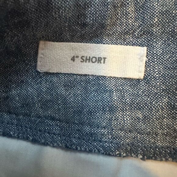 loft size 6 linen cotton blend 4” short blue - Picture 4 of 5
